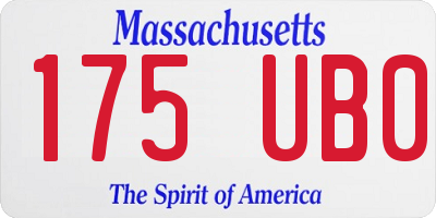 MA license plate 175UB0