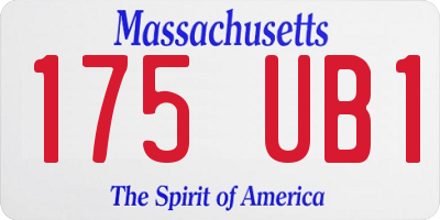 MA license plate 175UB1