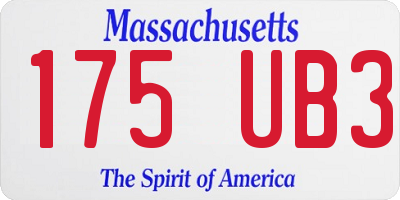 MA license plate 175UB3