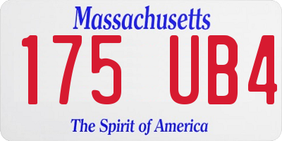 MA license plate 175UB4