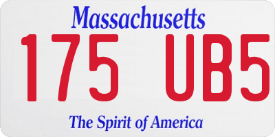 MA license plate 175UB5