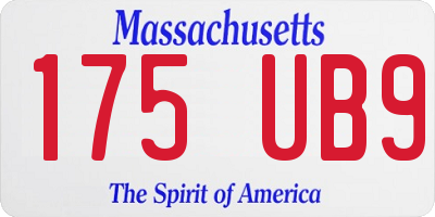 MA license plate 175UB9