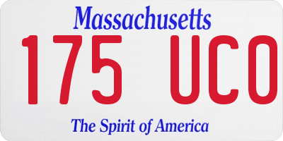 MA license plate 175UC0