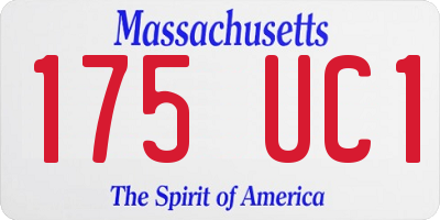 MA license plate 175UC1