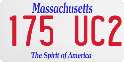 MA license plate 175UC2