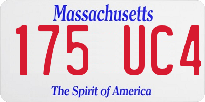 MA license plate 175UC4