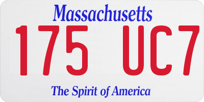 MA license plate 175UC7