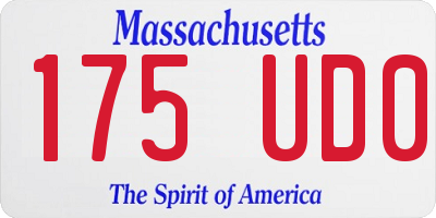 MA license plate 175UD0