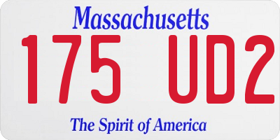 MA license plate 175UD2