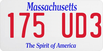 MA license plate 175UD3