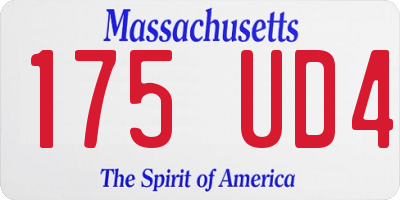 MA license plate 175UD4