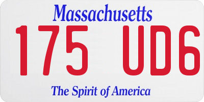 MA license plate 175UD6