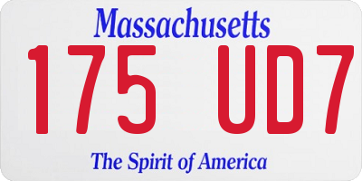 MA license plate 175UD7