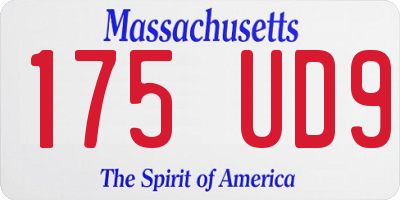 MA license plate 175UD9