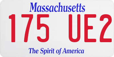 MA license plate 175UE2