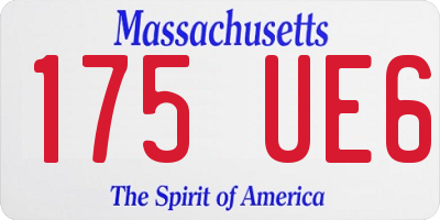 MA license plate 175UE6
