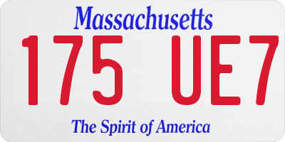 MA license plate 175UE7