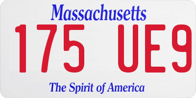 MA license plate 175UE9
