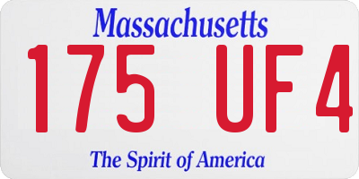 MA license plate 175UF4