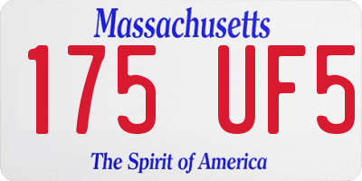 MA license plate 175UF5