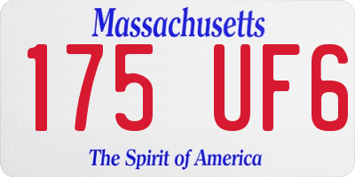 MA license plate 175UF6