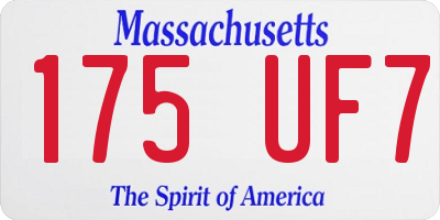 MA license plate 175UF7