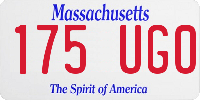 MA license plate 175UG0