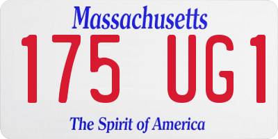 MA license plate 175UG1