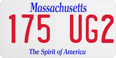 MA license plate 175UG2