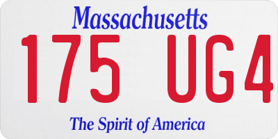 MA license plate 175UG4