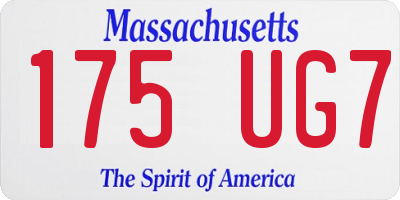 MA license plate 175UG7