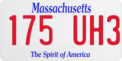 MA license plate 175UH3