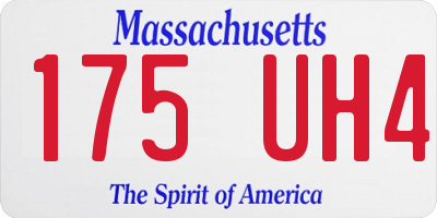 MA license plate 175UH4