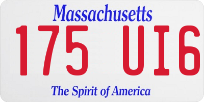 MA license plate 175UI6