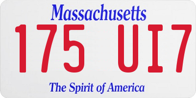 MA license plate 175UI7