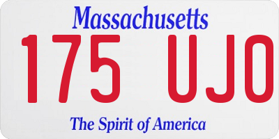 MA license plate 175UJ0