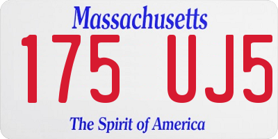 MA license plate 175UJ5
