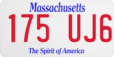 MA license plate 175UJ6