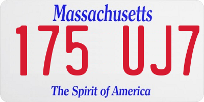 MA license plate 175UJ7