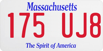 MA license plate 175UJ8