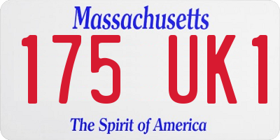 MA license plate 175UK1