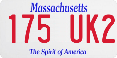 MA license plate 175UK2