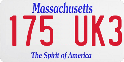 MA license plate 175UK3