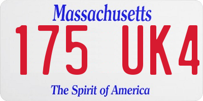 MA license plate 175UK4