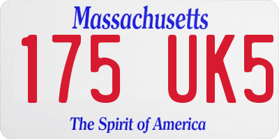 MA license plate 175UK5
