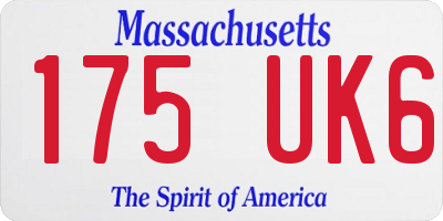 MA license plate 175UK6