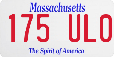 MA license plate 175UL0