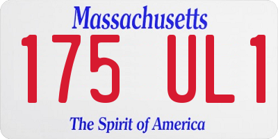 MA license plate 175UL1