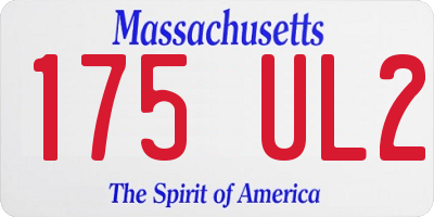 MA license plate 175UL2
