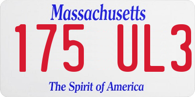 MA license plate 175UL3